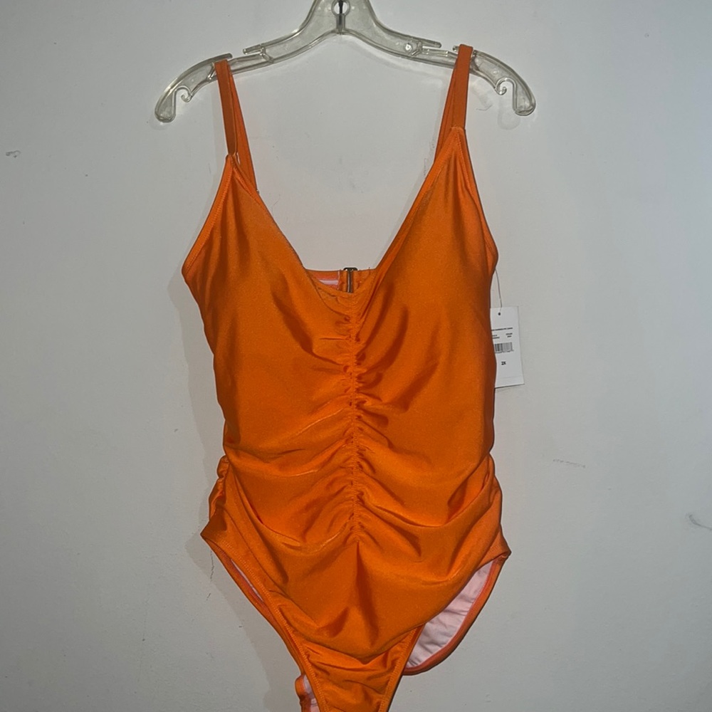 - NWT 2X Island Rays orange one piece swimsuit